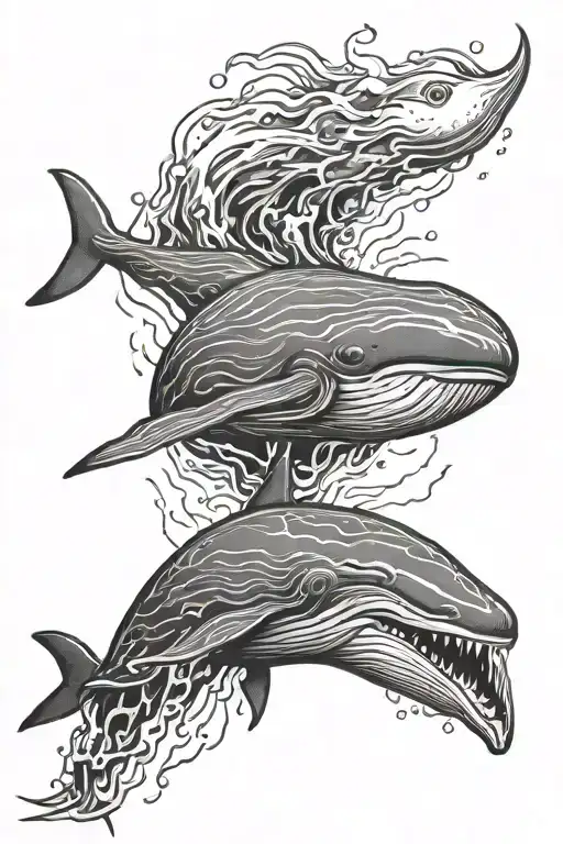 Smiling Half Sperm Whale Half Thermonuclear Missile Falling