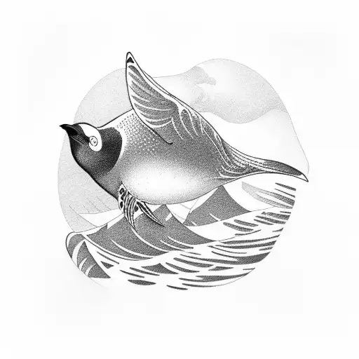 Penguin Wave Ocean Swimming