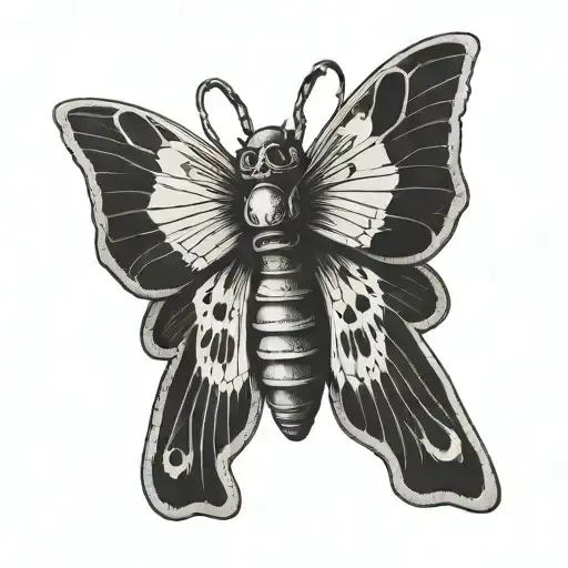 Moth With A Skull On Wings Spread