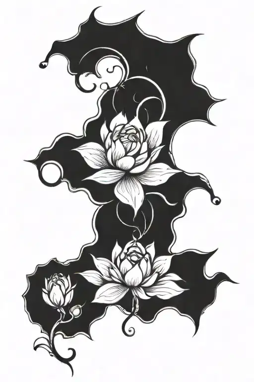 A Combination Of A Rose And Lotus Flower Intertwined To Represent Balance And Harmony