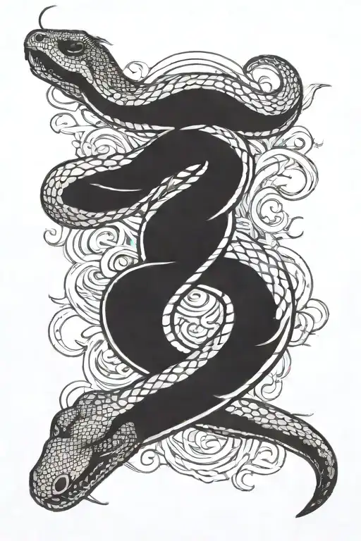 Black Snake On Stomach