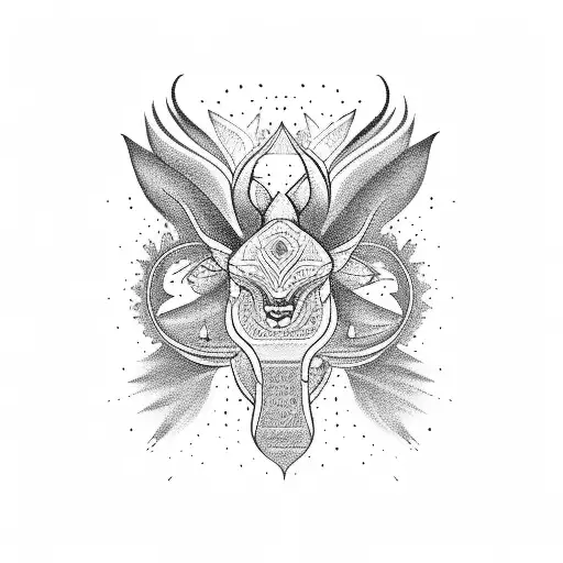 Hindu Tattoo Design Landscape