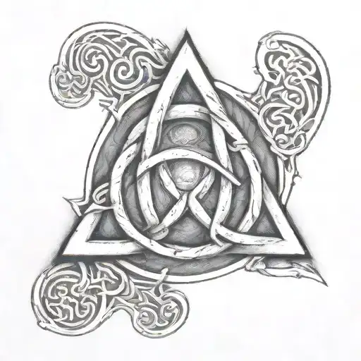 Sketch A Number 13 And Triquetra Symbol Creatively