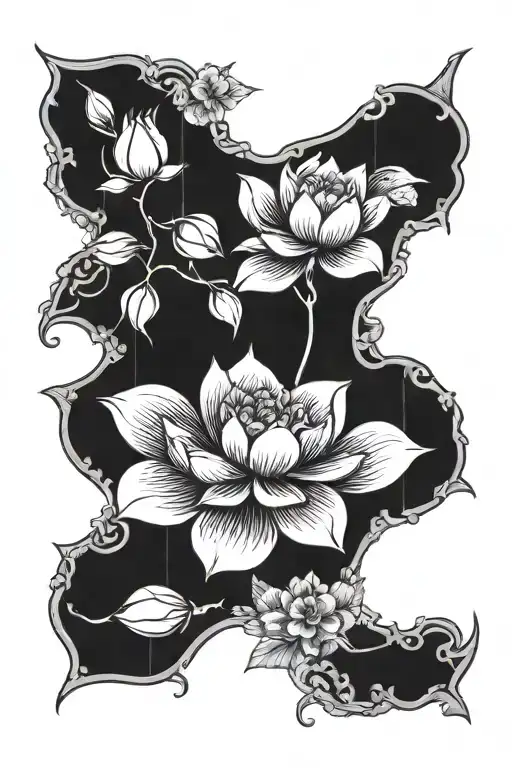 A Collection Of Roses And Lotus Flowers Surrounding Money For Hard Working