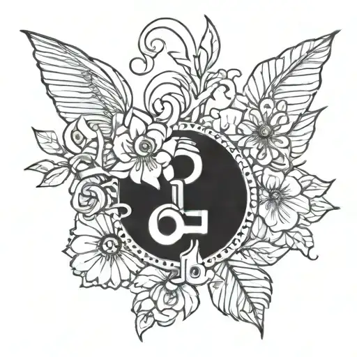 Floral Button Key Coraline