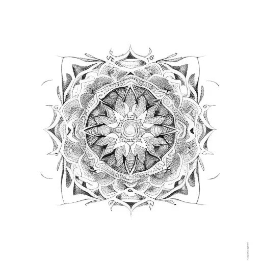 A Mandala With Intricate Patterns And A Serene Forest