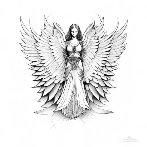 Guardian Angel With Wings Spread Wide