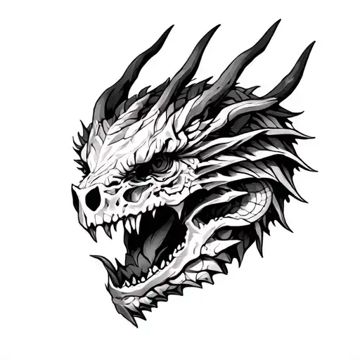 Dragon Skulls Facing Each Other