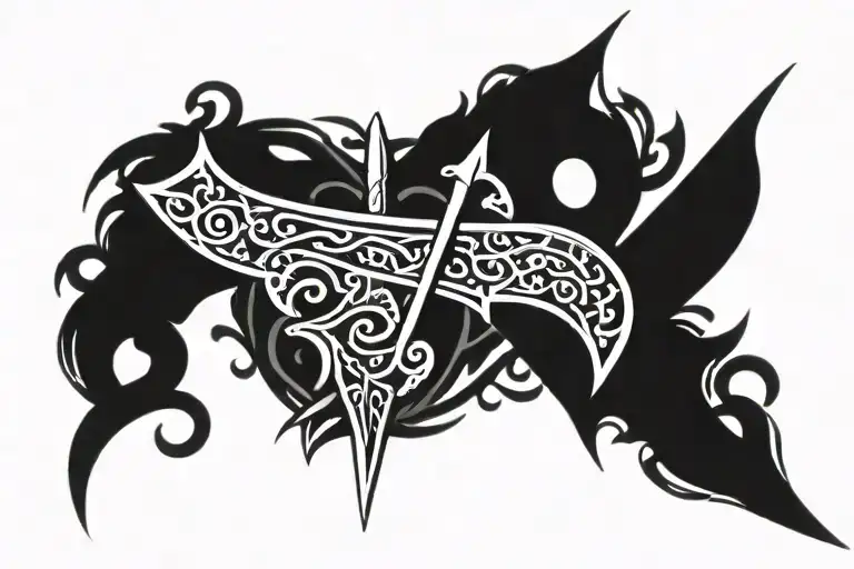 Double Pointed Sword With Arabic Calligraphy