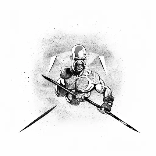 David Goggins Axe With Spartan Warriors