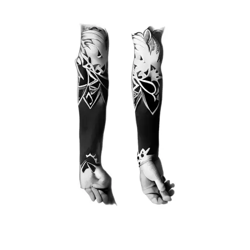 A Pair Of Black And White Sleeved Arms