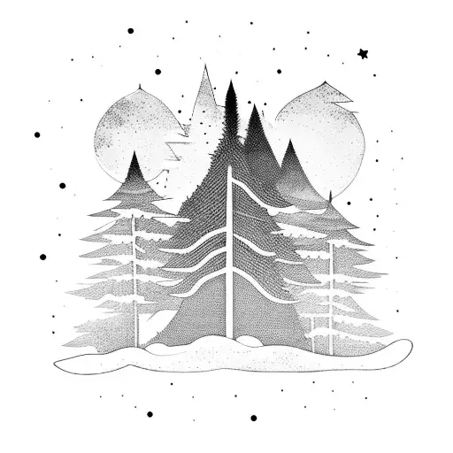 Black Metal-inspired Forest Scene With Stars
