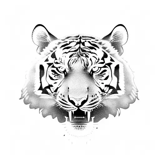 A Majestic Tiger With A Clockwork Mechanism Integrated Into Its Body