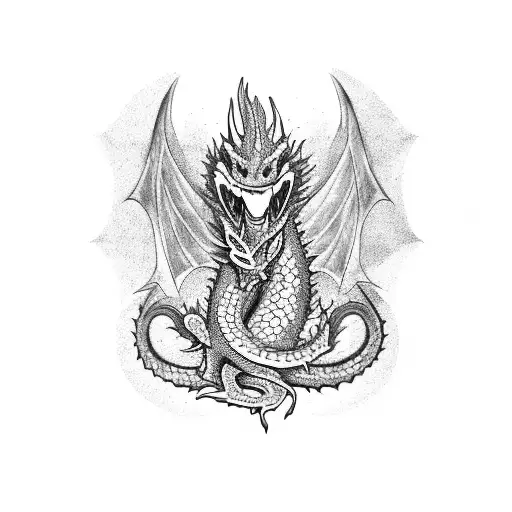 A Spiky Looking Dragon Slithered Around A Religious Dark Cross