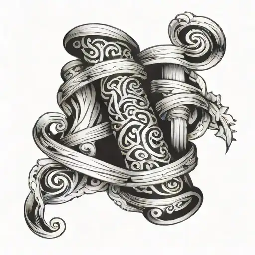 Ripped Scroll Wrapped