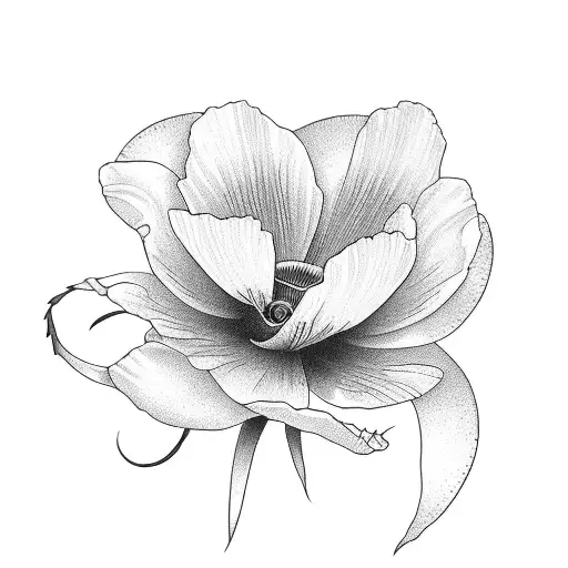 California Poppy Growing And Blossoming