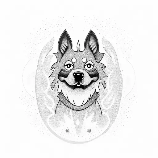 A Cartoon Version Of Their Favorite Dog Breed Surrounded By Flash Symbols