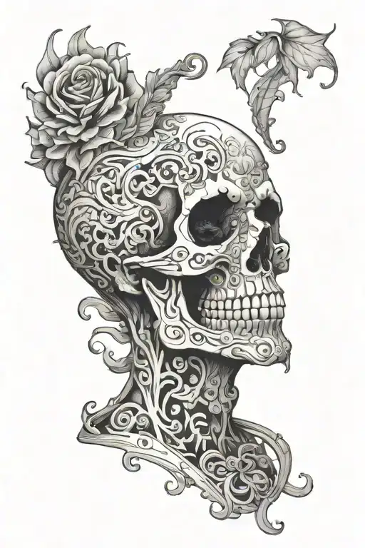 Throat Tattoo Skull Male