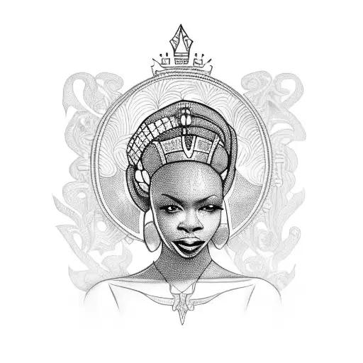 Queen African Lady Holding My Work