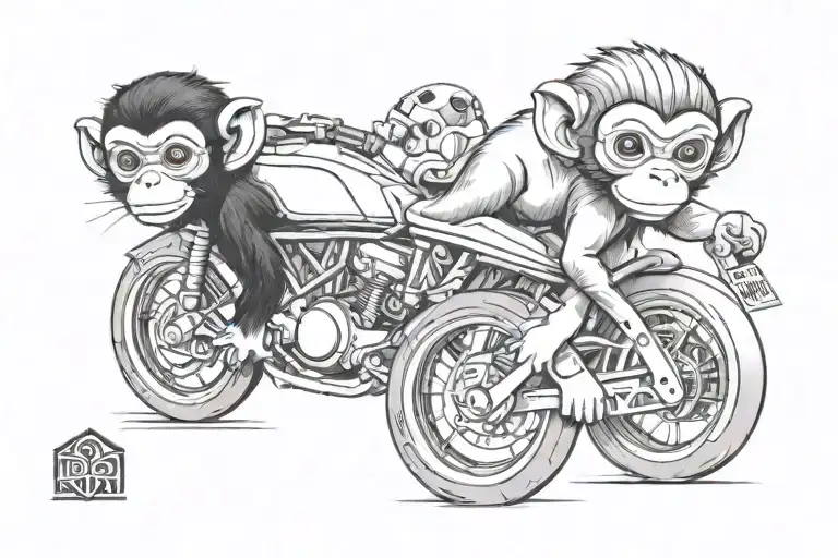 Baby Monkey He Liked Ducati Motorcycles