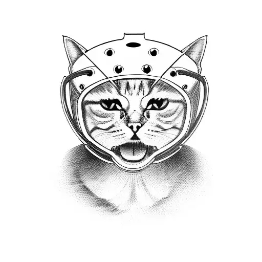 A Cat Wearing A Football Helmet And Holding A Table Tennis Racket