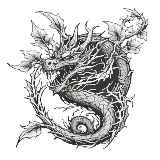 Dragon Down My Fore Arm With Branches Forming