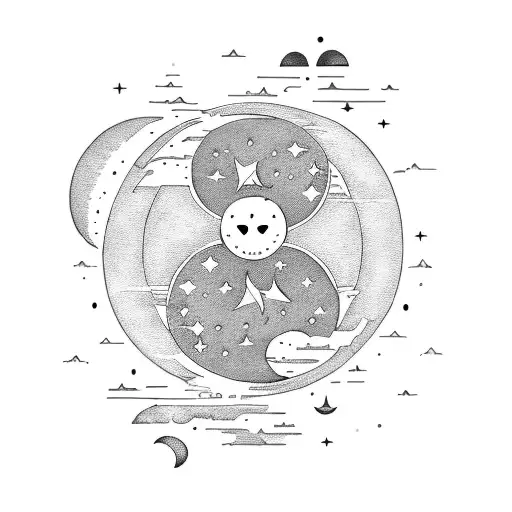 A Whimsical Sun And Moon Kissing In A Delicate And Romantic Style