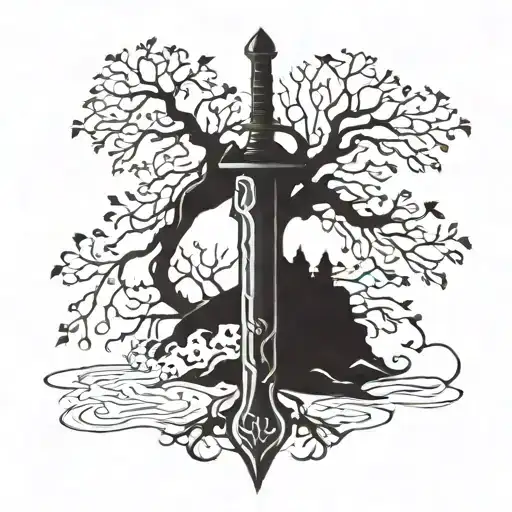 Incorporate A Sword Into A Family Tree Design