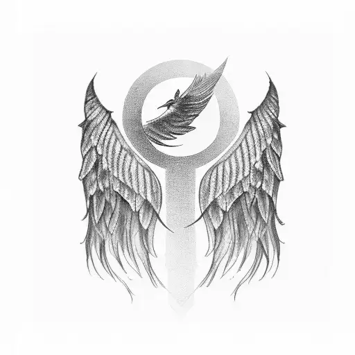 Angel Wings Transforming Into Feathers