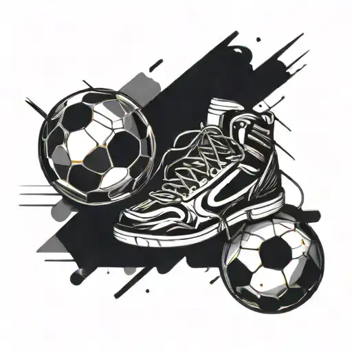 An Abstract Design Incorporating Gym Equipment And Football Elements