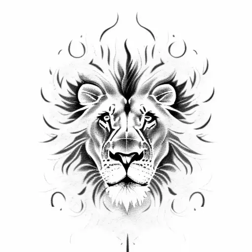 A Lion Made Of Smoke And Flames