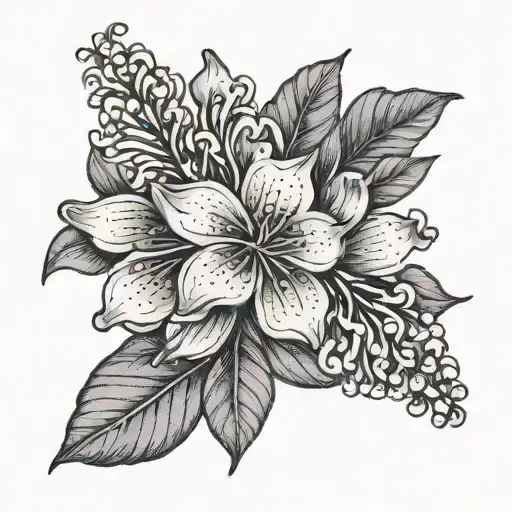 Flowers With Lilac Flower Background