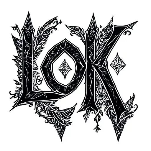 Loki Letters On Fingers In Nordic Style