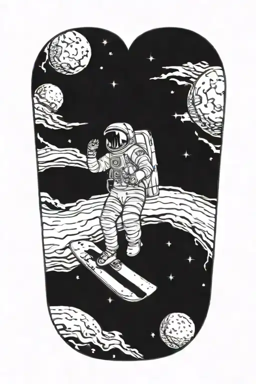 Astronaut Skateboard With A