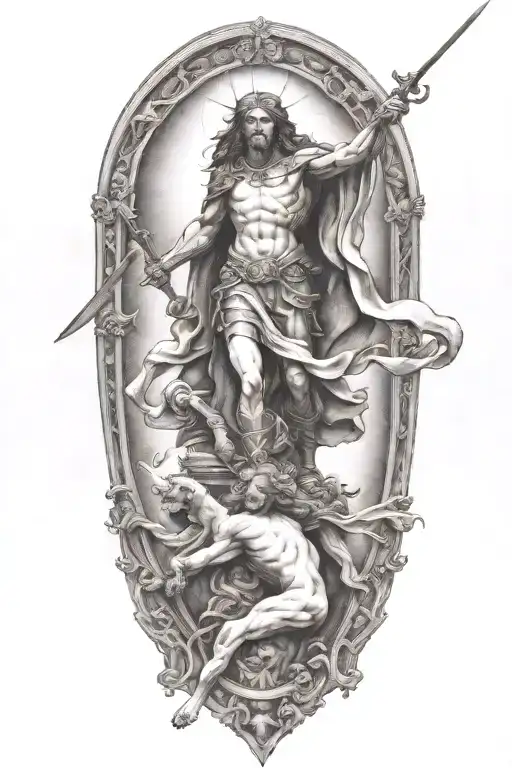 Saint Michel Slaying Satan