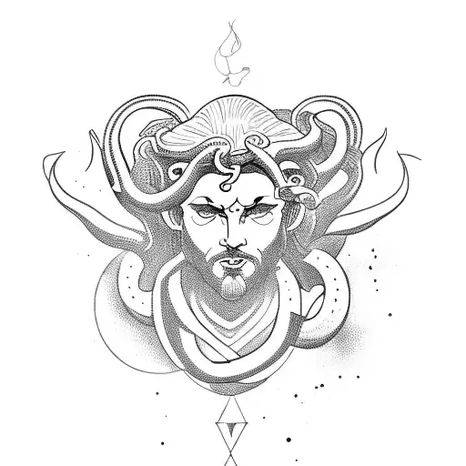 A Greek Demigod Fighting Medusa