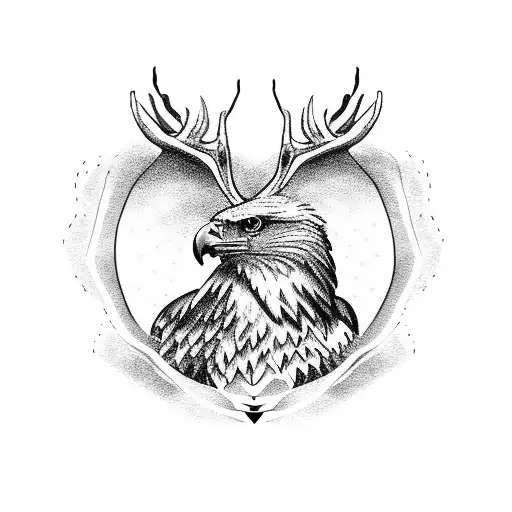 Eagle And Deer Head