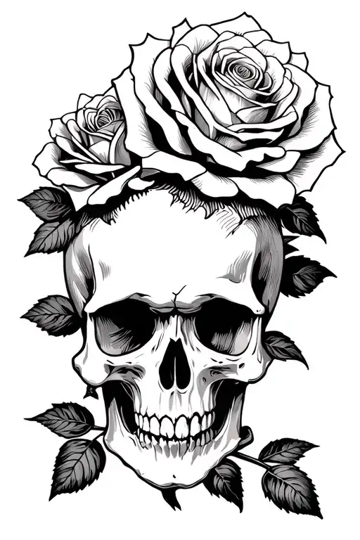 Skull Roses Religious Symbols