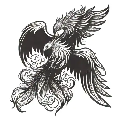 A Phoenix Rising From The Ashes Representing Overcoming Challenges