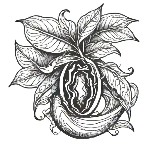 An Intricate Design Of A Coffee Bean Morphing Into A Paintbrush