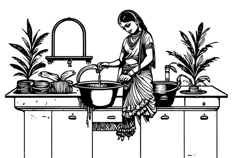 Guyana Indian Girl Washing Clothes