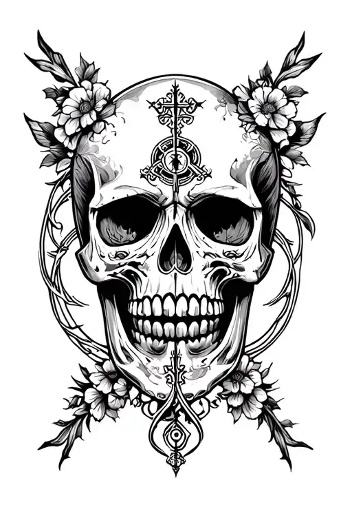 Skull Religious Symbols Fore Arm