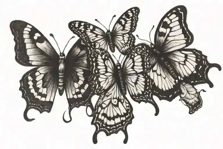 Butterflys And Roman Numerals
