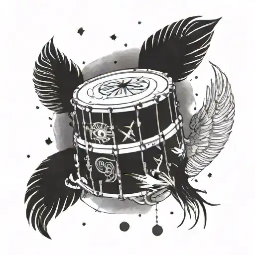 An Indigenous Drum With Zodiac Constellations As The Drum Skin