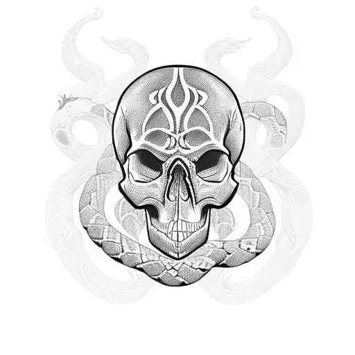 Skull With Snakes