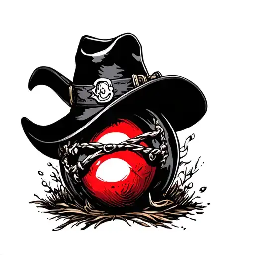 Western Theme Sleeve With 8 Ball Gagged Little Red