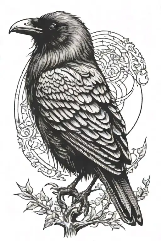 Spirit Raven Perched