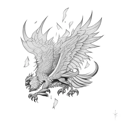 Griffon Flying Out Of The Magic Book