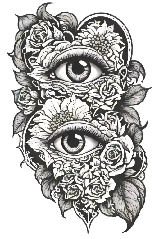 Creepy Hearts Eye Flowers