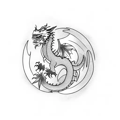 Dragon Swimming In A Pool